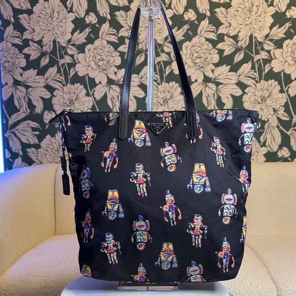 Prada Handbags - Prada Authentic Limited Edition Black Nylon Robot Tote